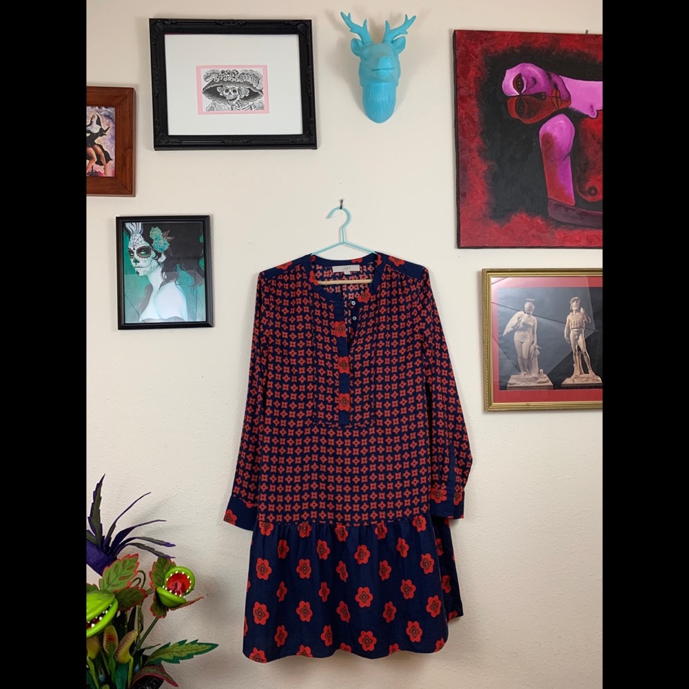 EUC LOFT Mod Drop Waist Dress